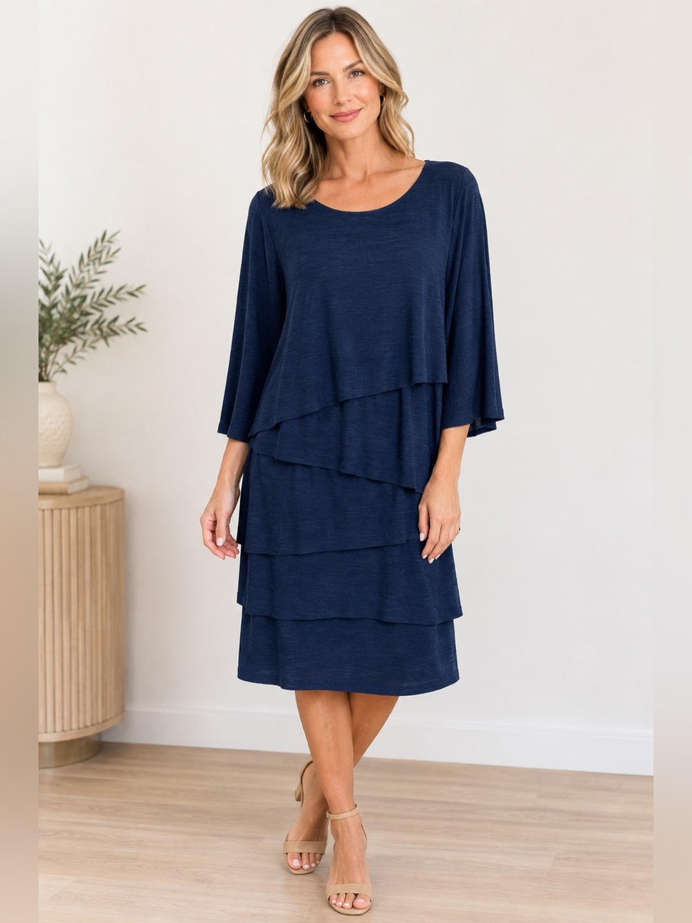 Tahari Arthur S. Levine Midnight Navy Blue Dress Size 16W